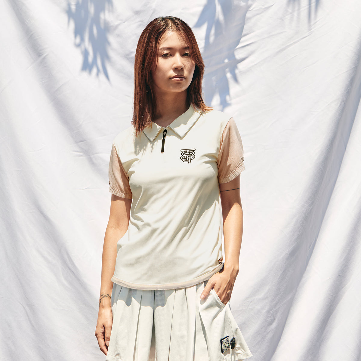 Sheer Sleeve H/Z POLO