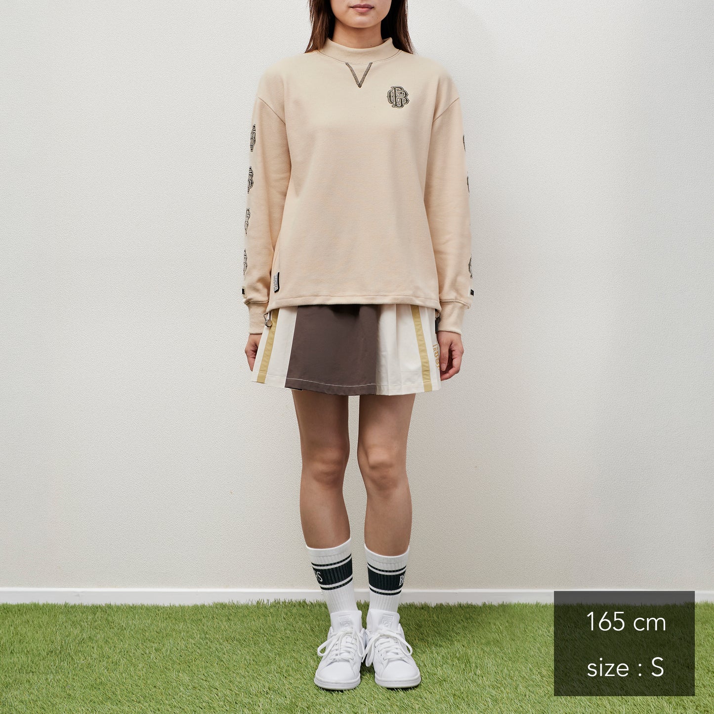 All Embroidery Waffle Mock(women)