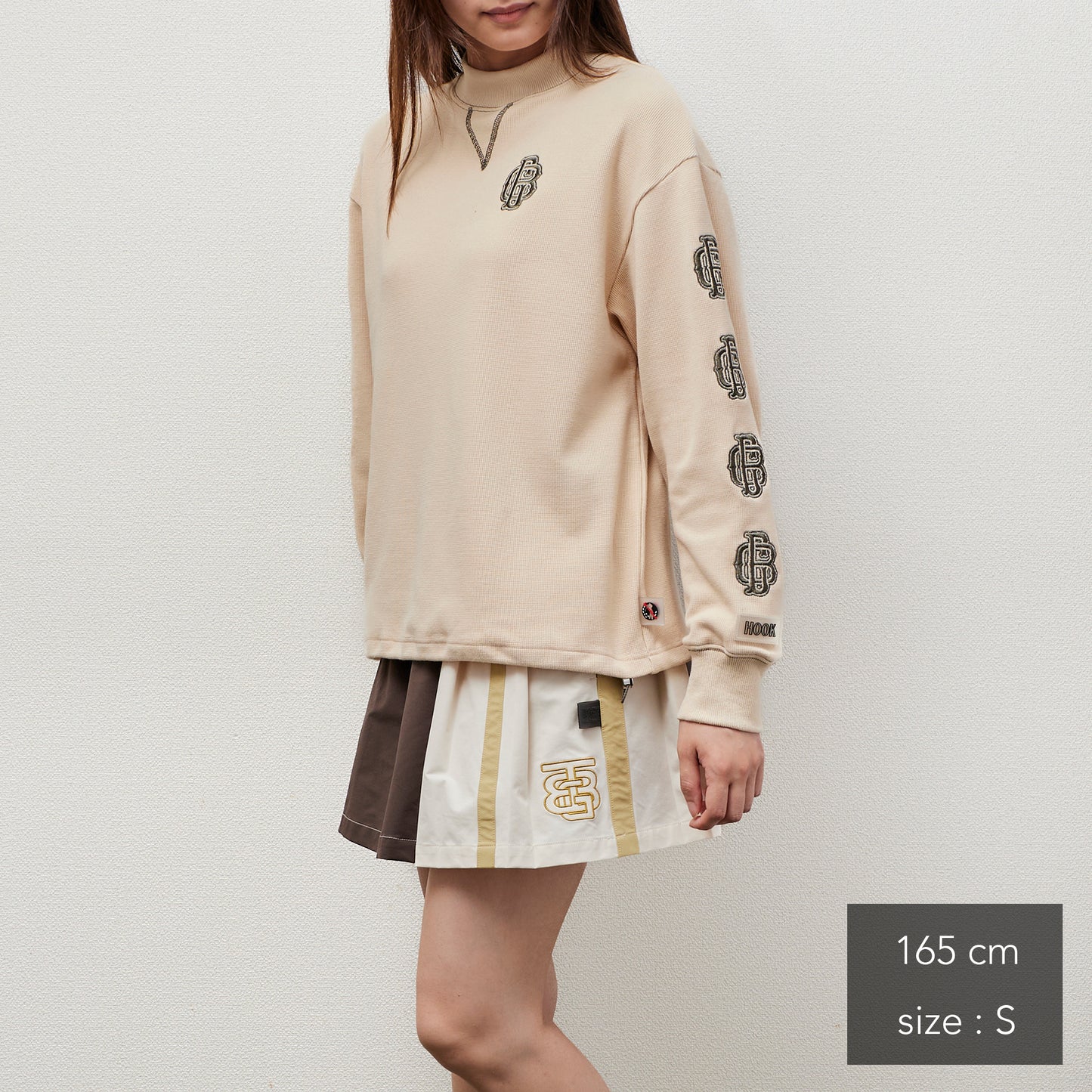 All Embroidery Waffle Mock(women)