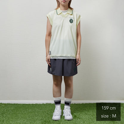 Sheer Polo With Mock No Sleeve