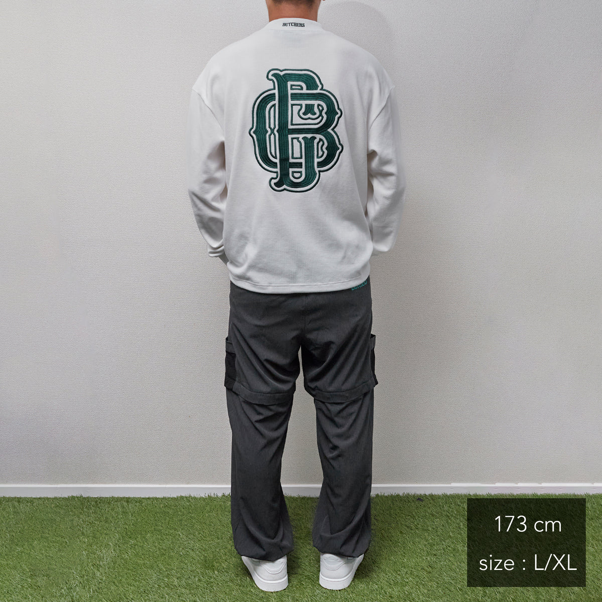 All Embroidery Waffle Mock