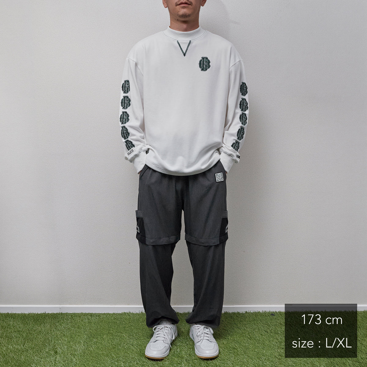 All Embroidery Waffle Mock