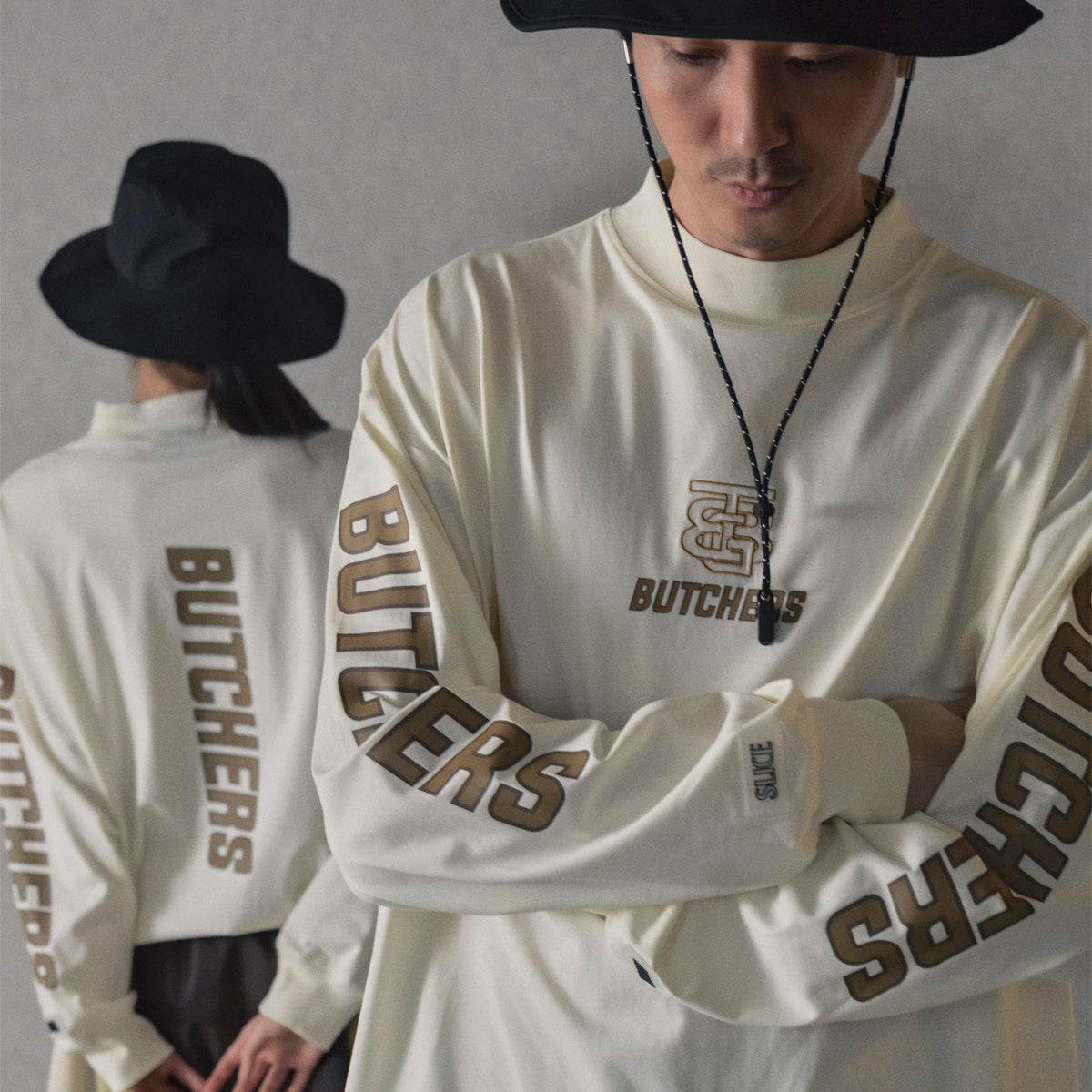 Sleeve Print Long/S Mock