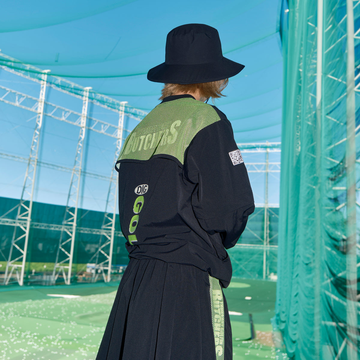 Stretch Nylon 2way Mesh Yoke Piste (woman)