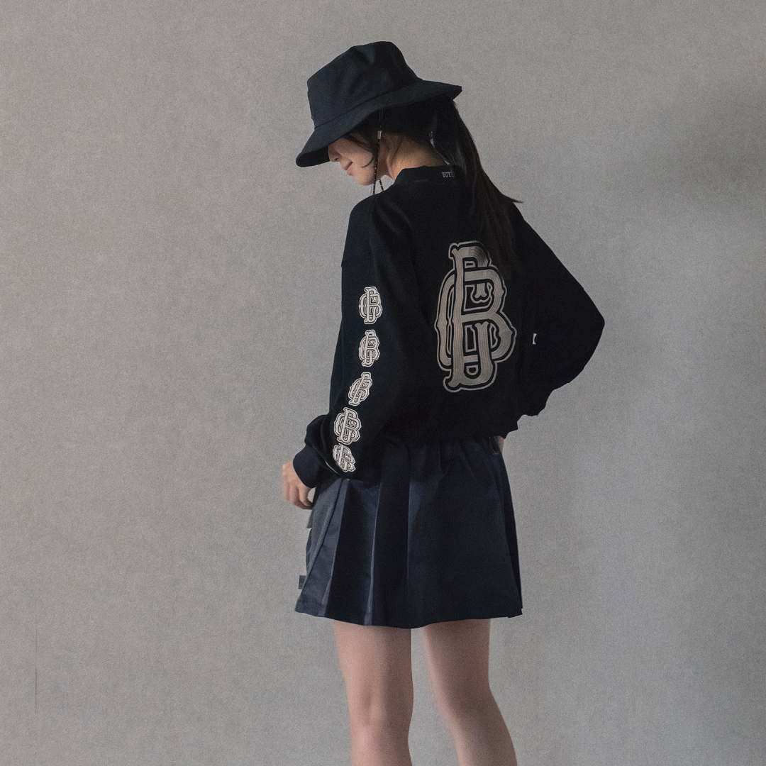 All Embroidery Waffle Mock(women)