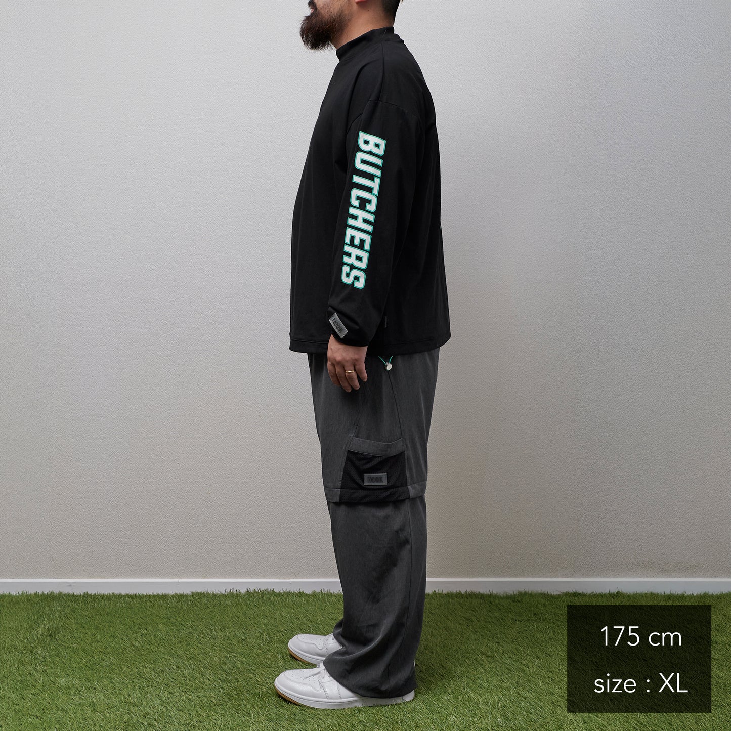 Sleeve Print Long/S Mock