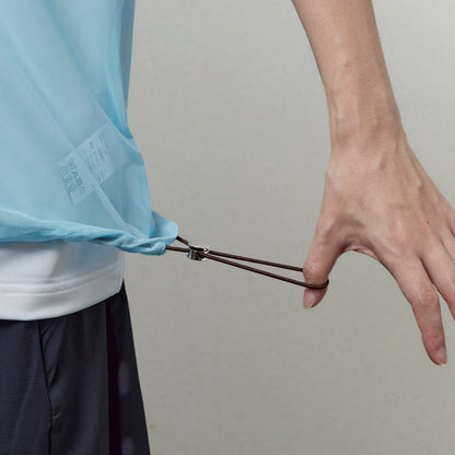 Sheer Polo With Mock No Sleeve