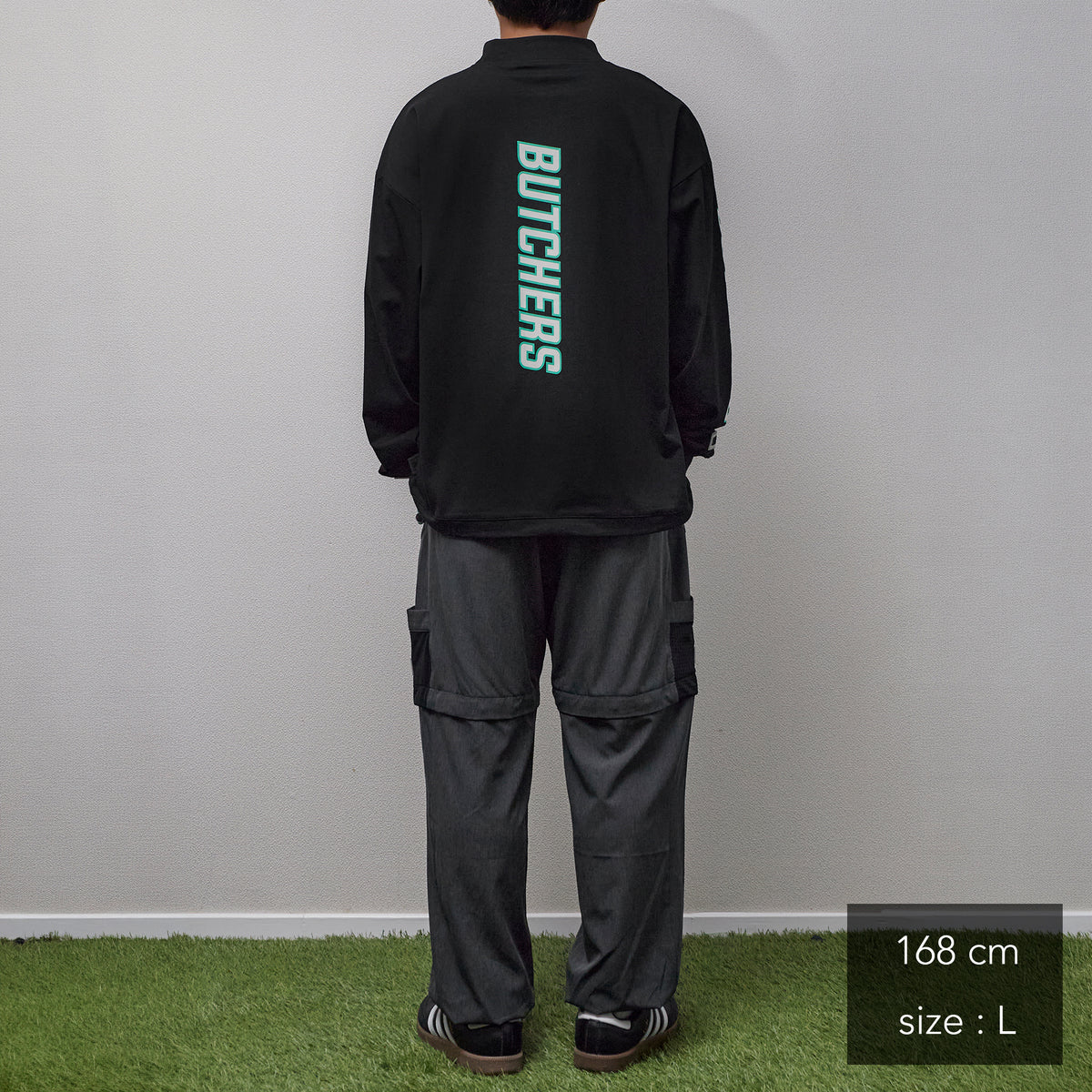 Sleeve Print Long/S Mock