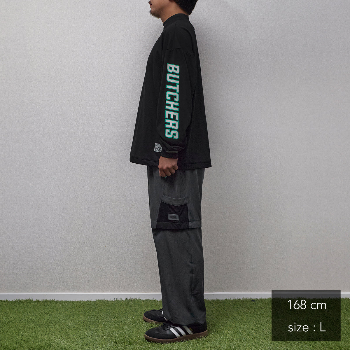 Sleeve Print Long/S Mock
