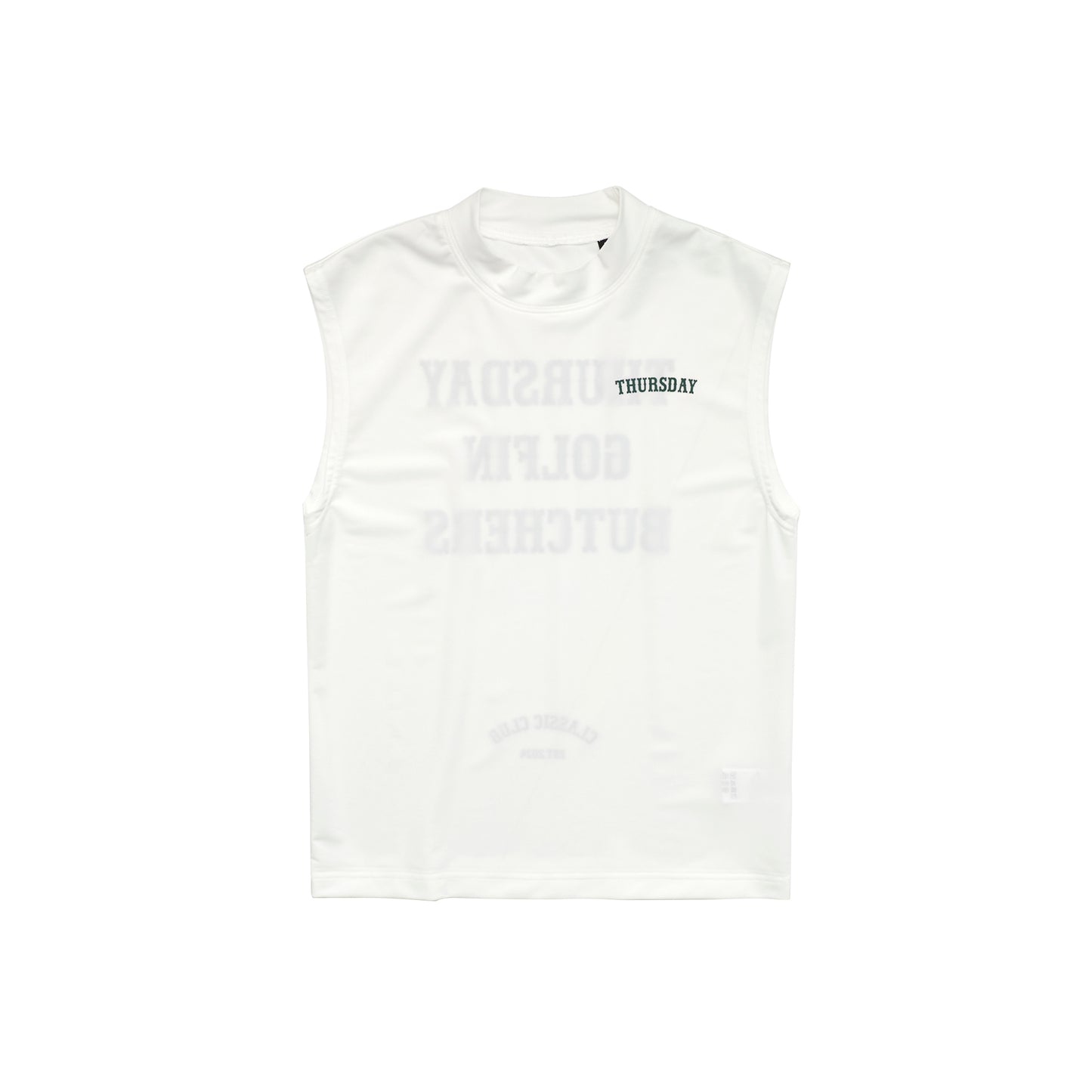 Sheer Polo With Mock No Sleeve