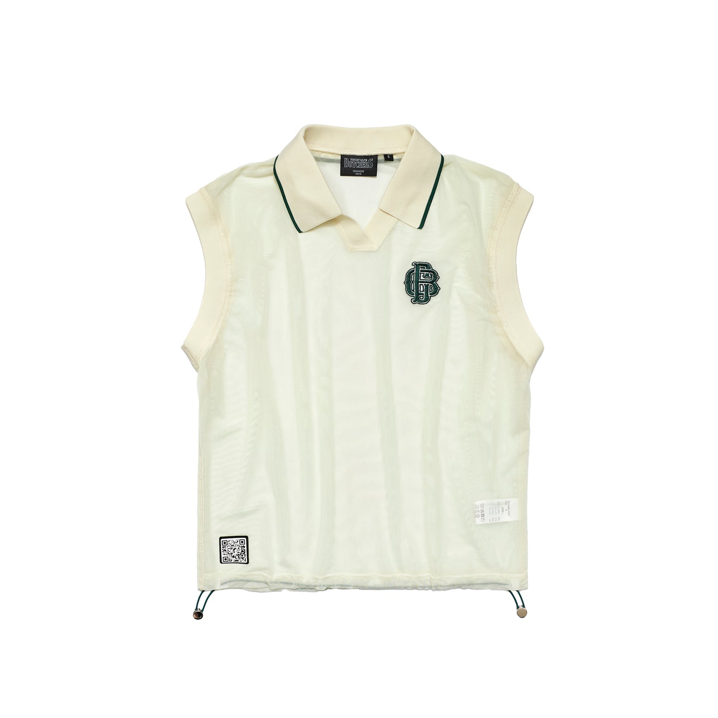 Sheer Polo With Mock No Sleeve