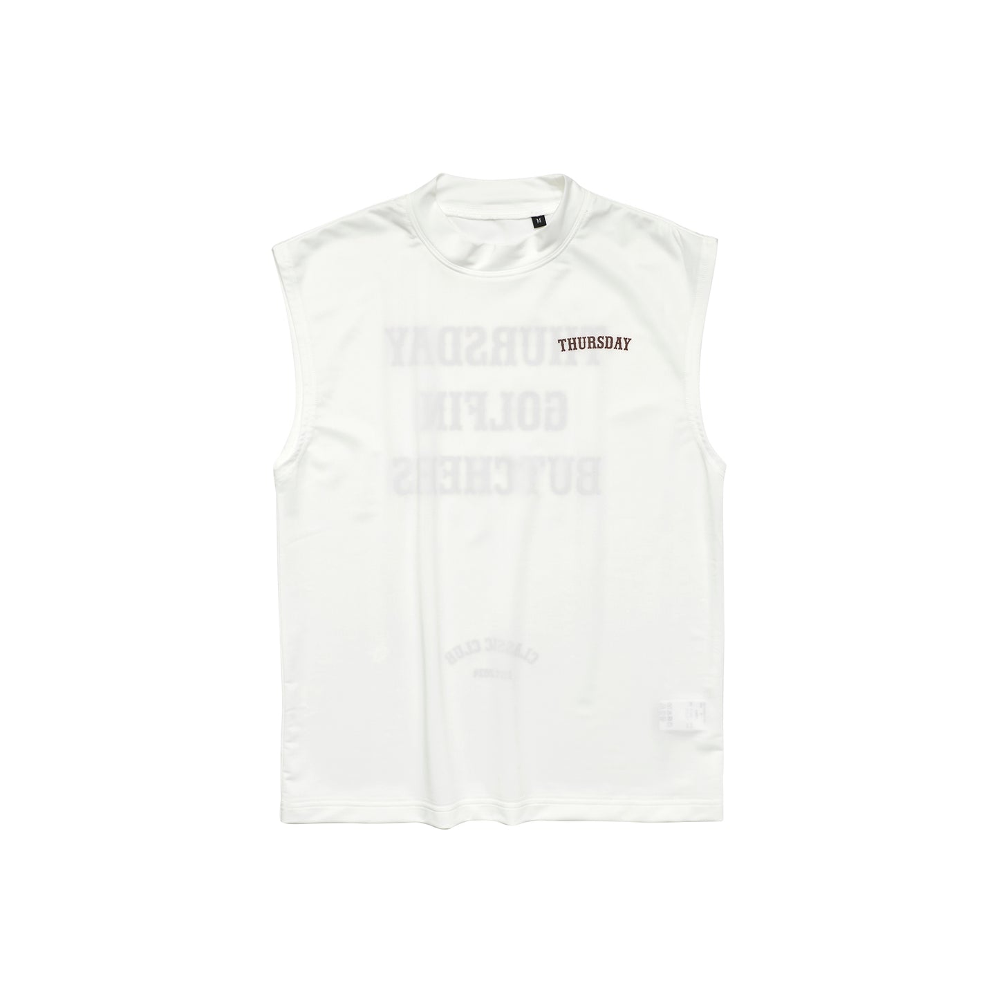 Sheer Polo With Mock No Sleeve