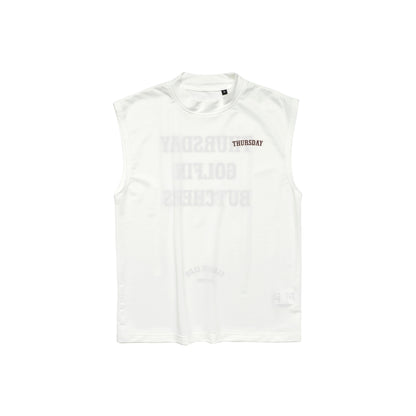 Sheer Polo With Mock No Sleeve