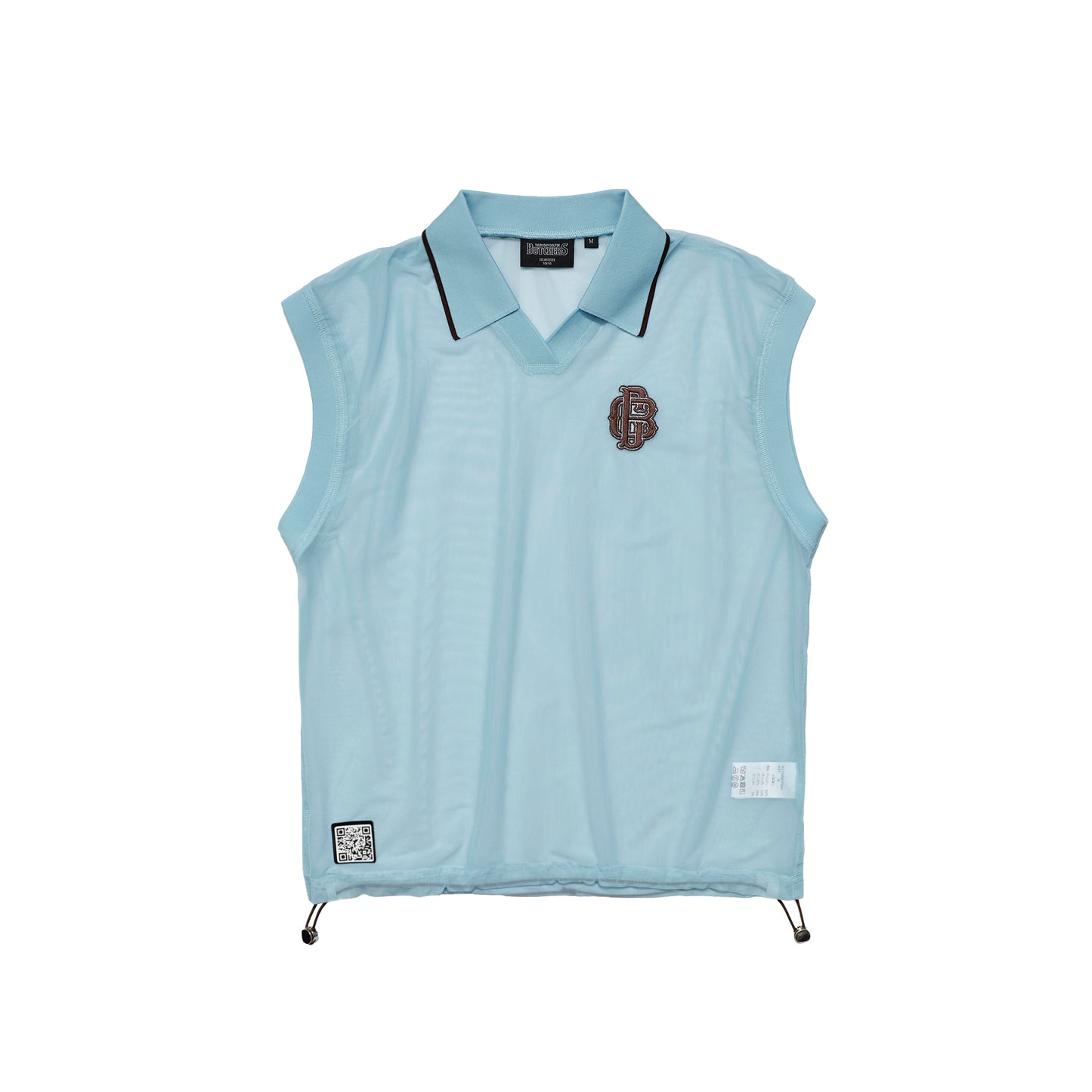 Sheer Polo With Mock No Sleeve