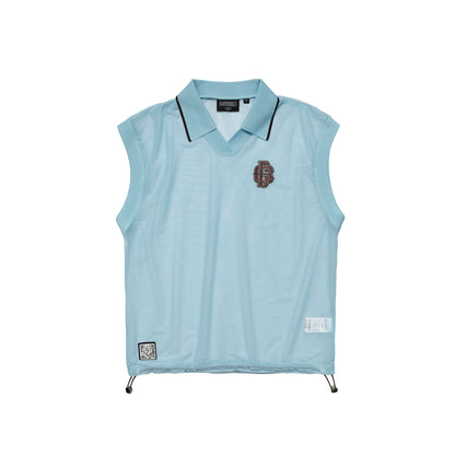 Sheer Polo With Mock No Sleeve