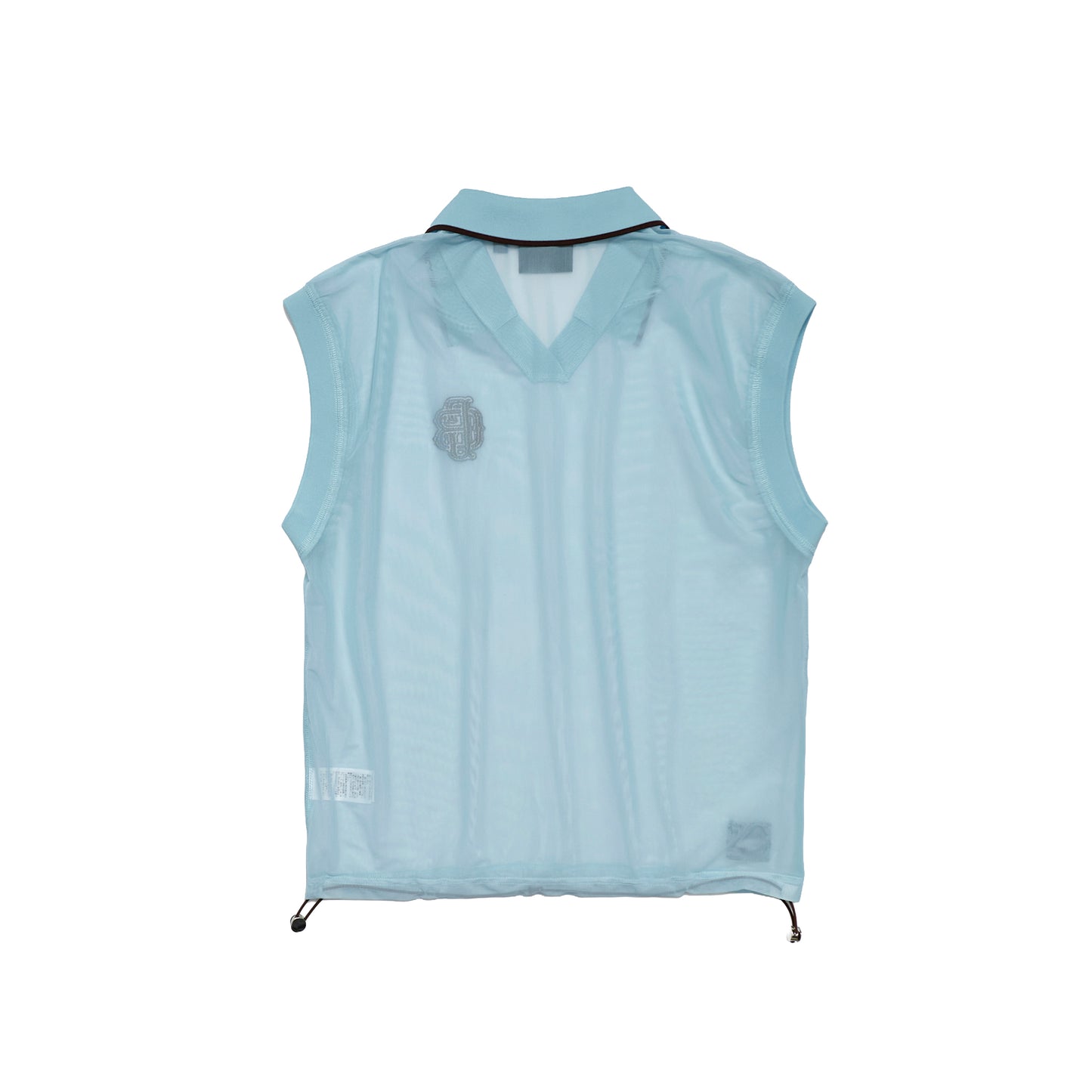 Sheer Polo With Mock No Sleeve