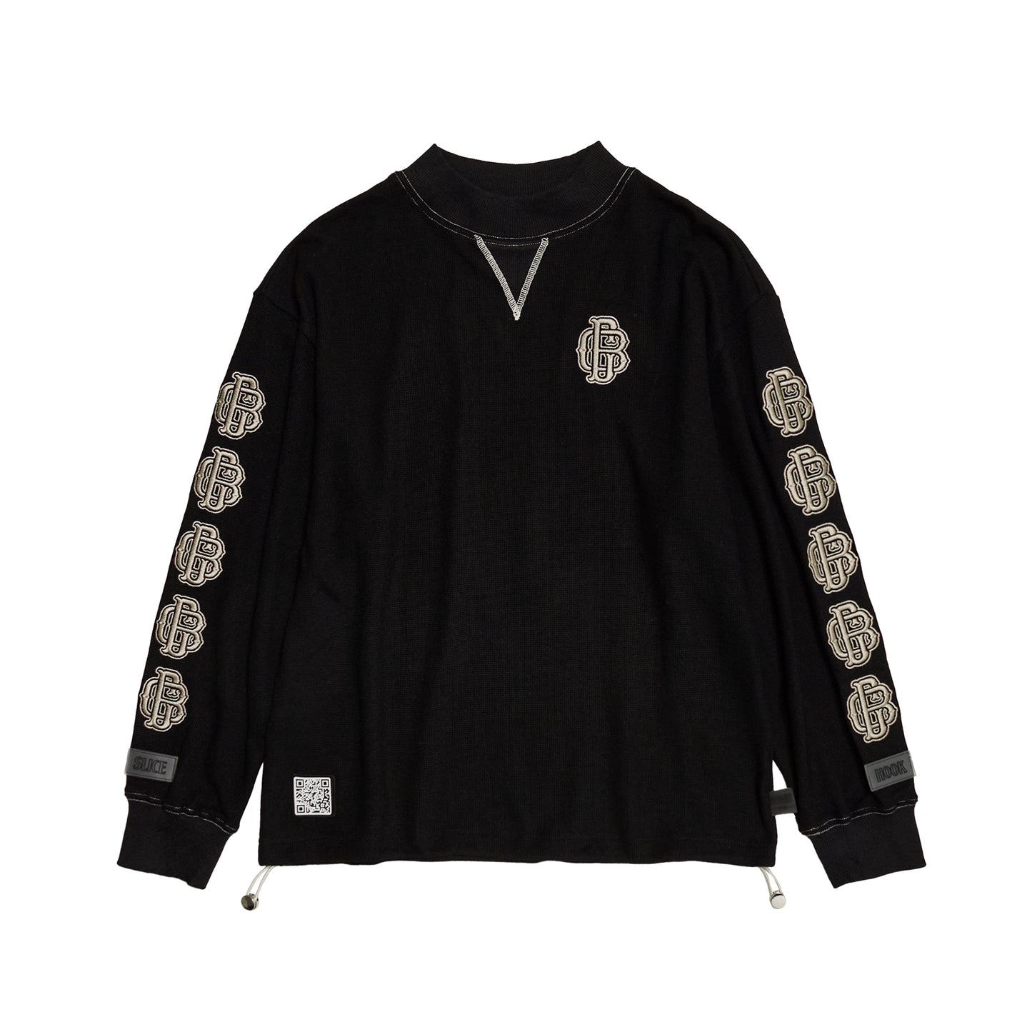All Embroidery Waffle Mock(women)