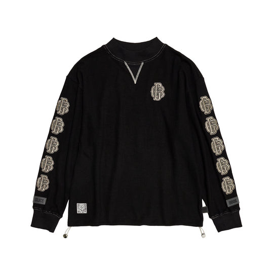 All Embroidery Waffle Mock