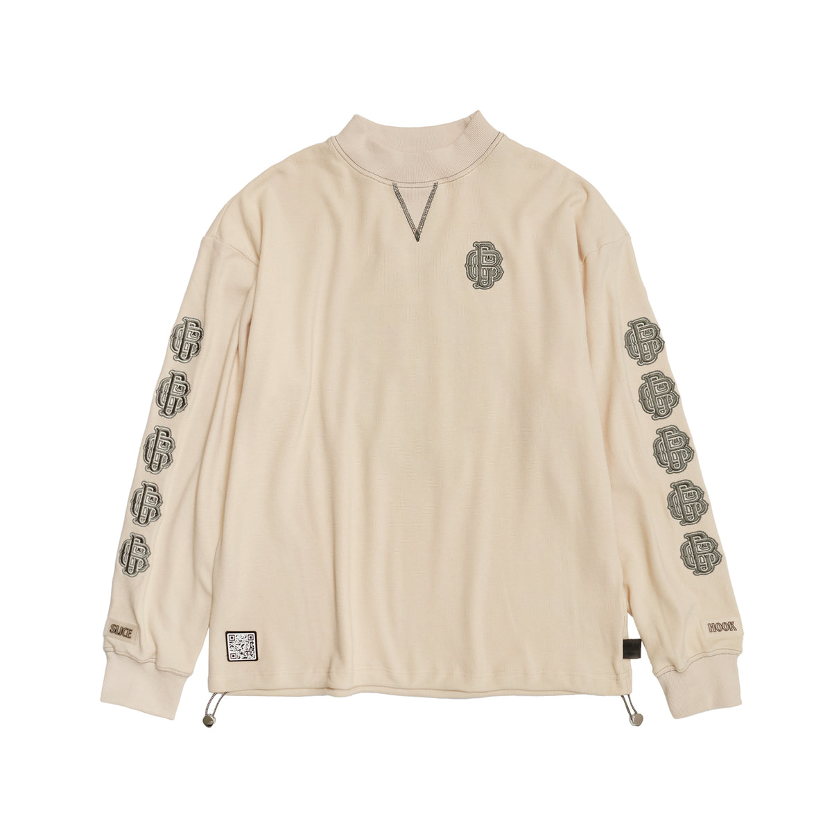 All Embroidery Waffle Mock(women)