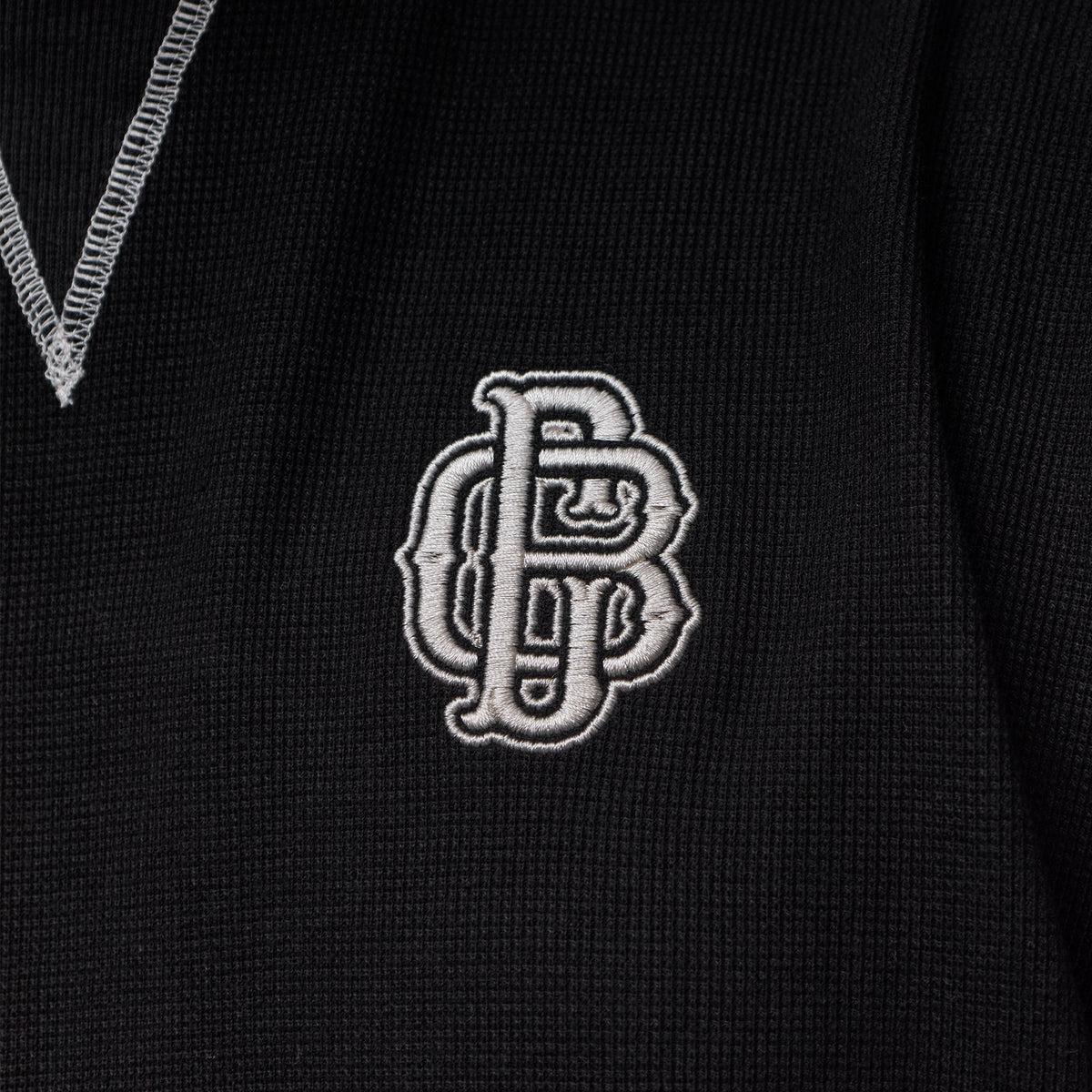 All Embroidery Waffle Mock