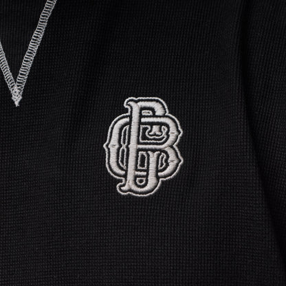 All Embroidery Waffle Mock