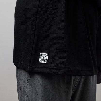 All Embroidery Waffle Mock