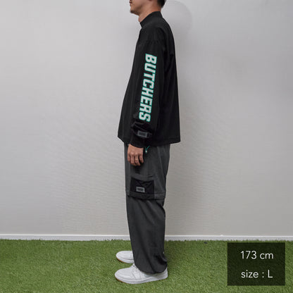 Sleeve Print Long/S Mock