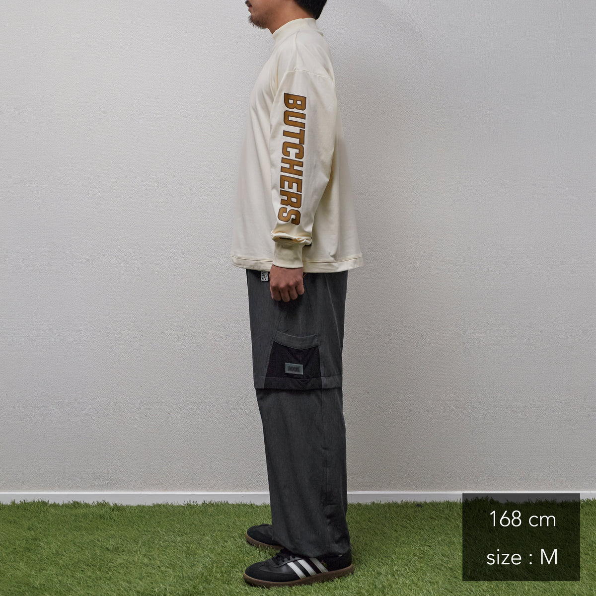 Sleeve Print Long/S Mock