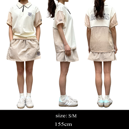 Sheer Sleeve H/Z POLO