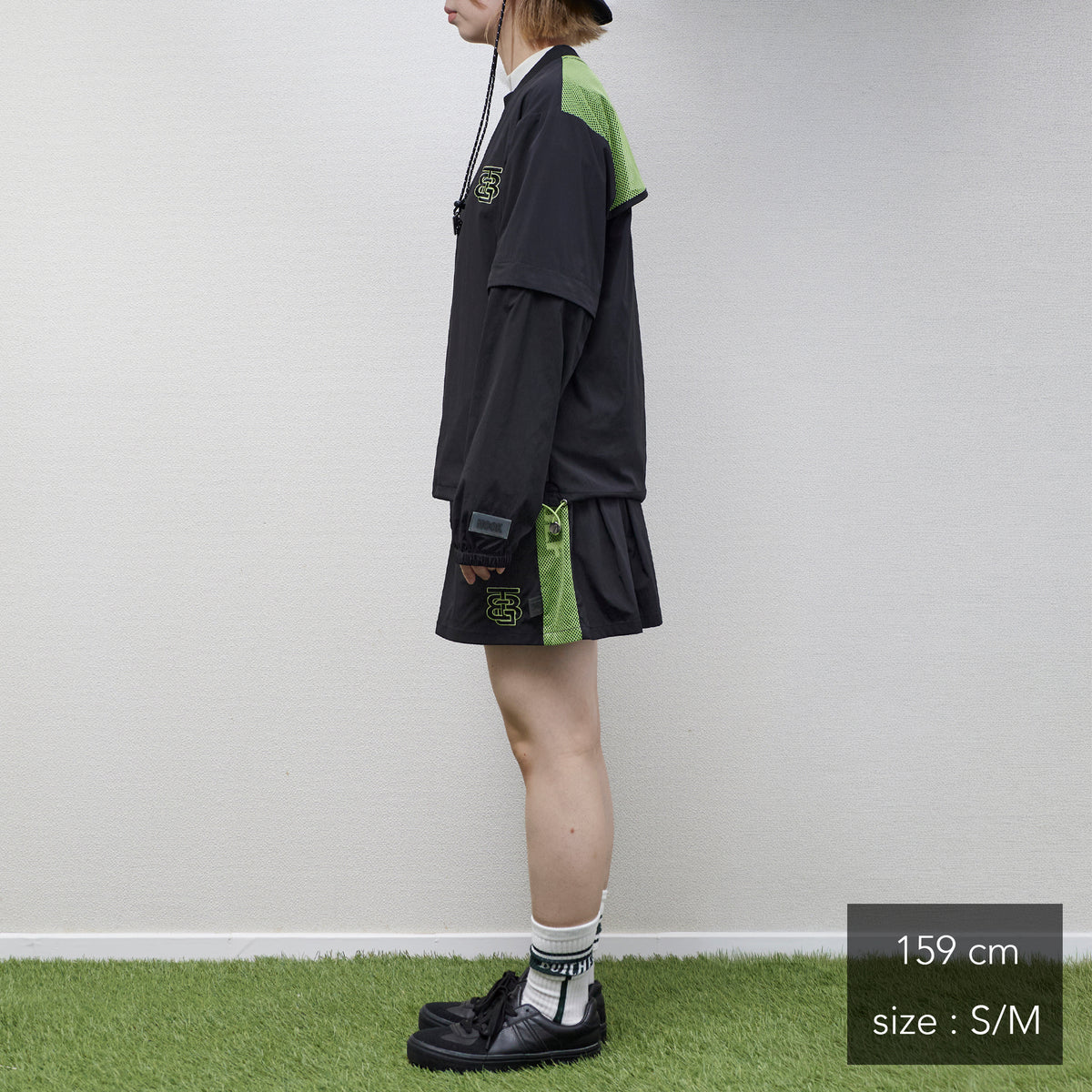 Stretch Nylon 2way Mesh Yoke Piste (woman)