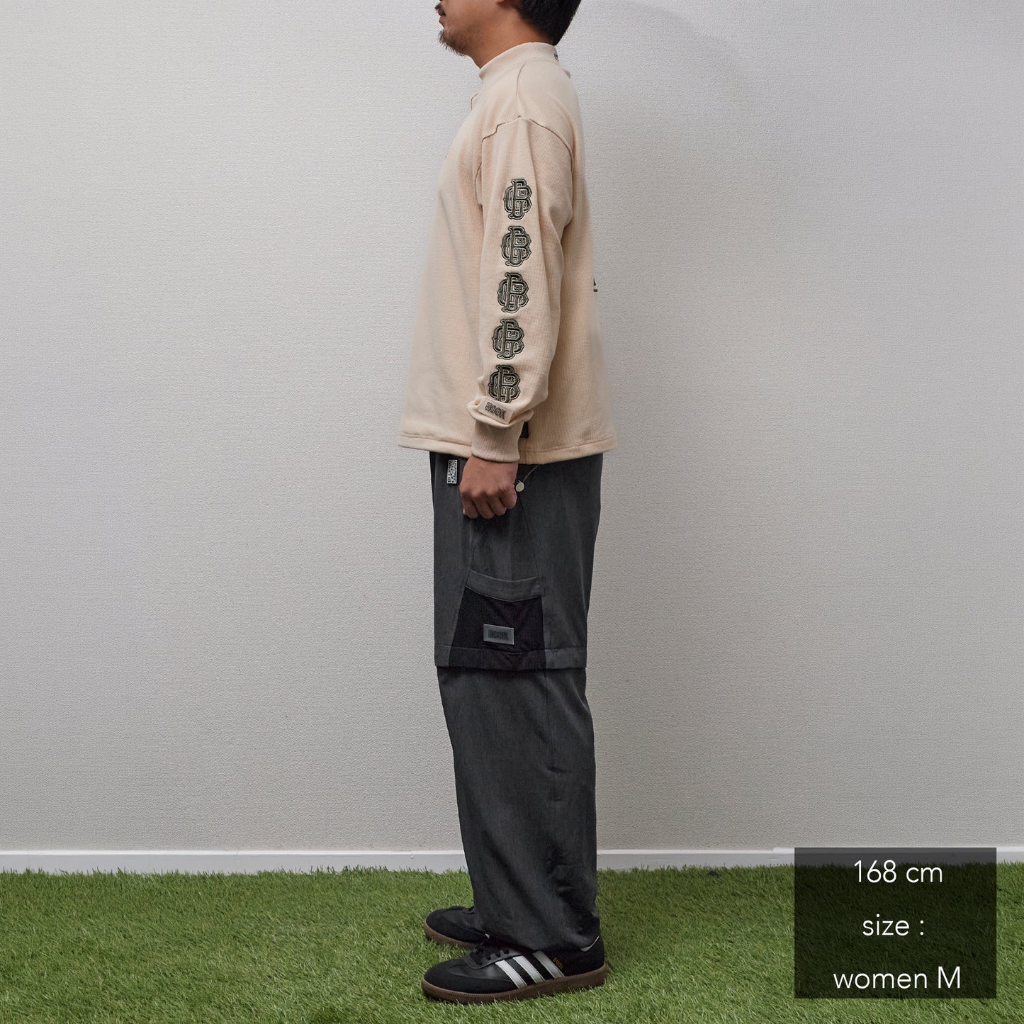 All Embroidery Waffle Mock(women)